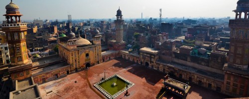 An aerial view of Lahore, Pakistan, from Wazir Khan Mosque. Image credit: Aima Yusaf Jamal